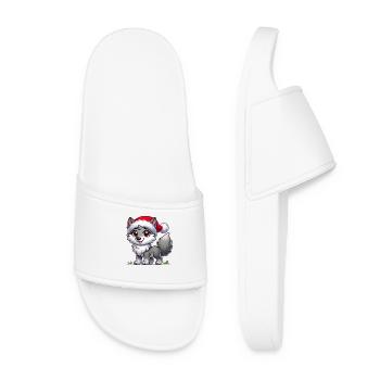 Loup Joyeux Noël - Claquettes Femme - blanc - Devant