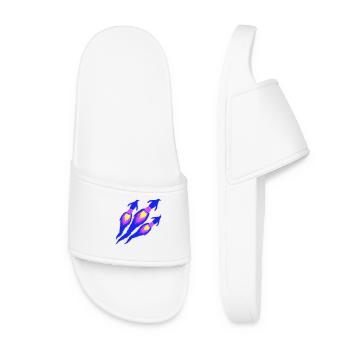 3 Funny Penguins Rockets Fire Team Flight Flying - Women’s Pool Sliders - white - Front