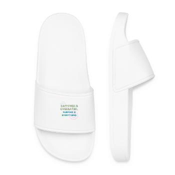Purpose Is Everything Inspirational Design - Women’s Pool Sliders - white - Front