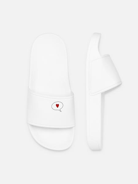 Speechbubble with Heart - Women’s Pool Sliders - white