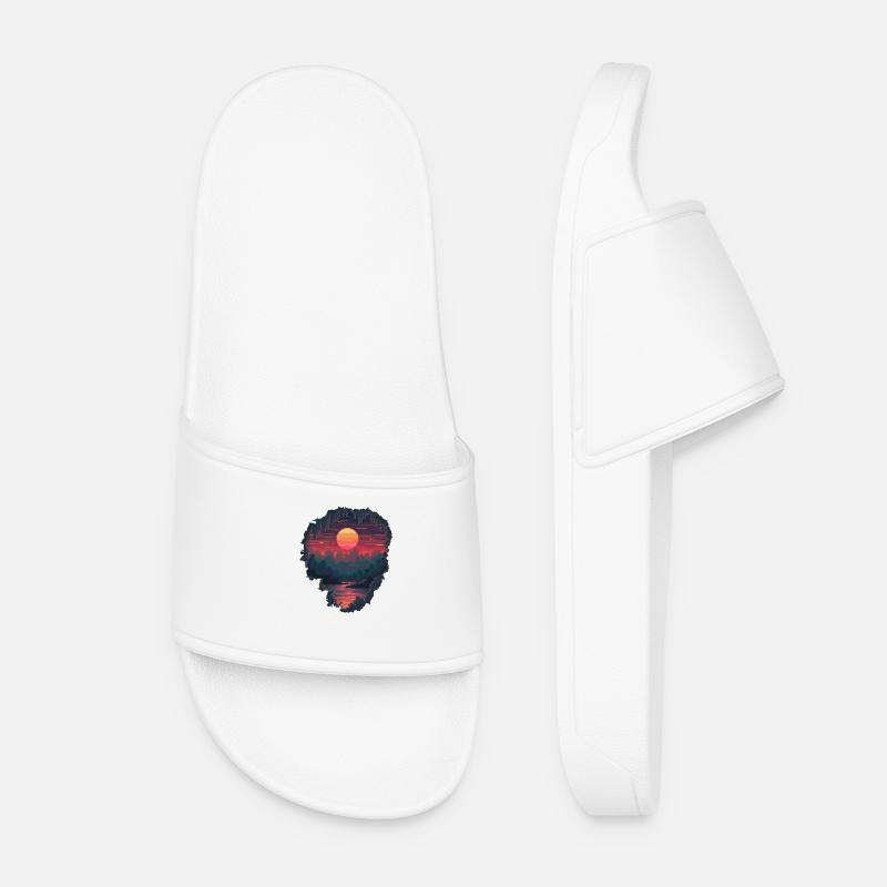 Hole to a pixelated world - Women’s Pool Sliders - white