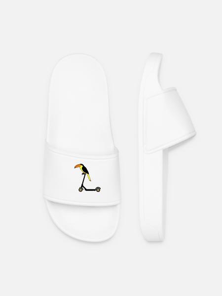 Tucan fährt E Scooter Paradiesvogel - Frauen Badelatschen - Weiß