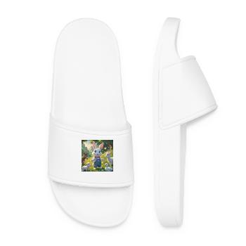 The Curious Rabbit’s Magical Meadow - Women’s Pool Sliders - white - Front