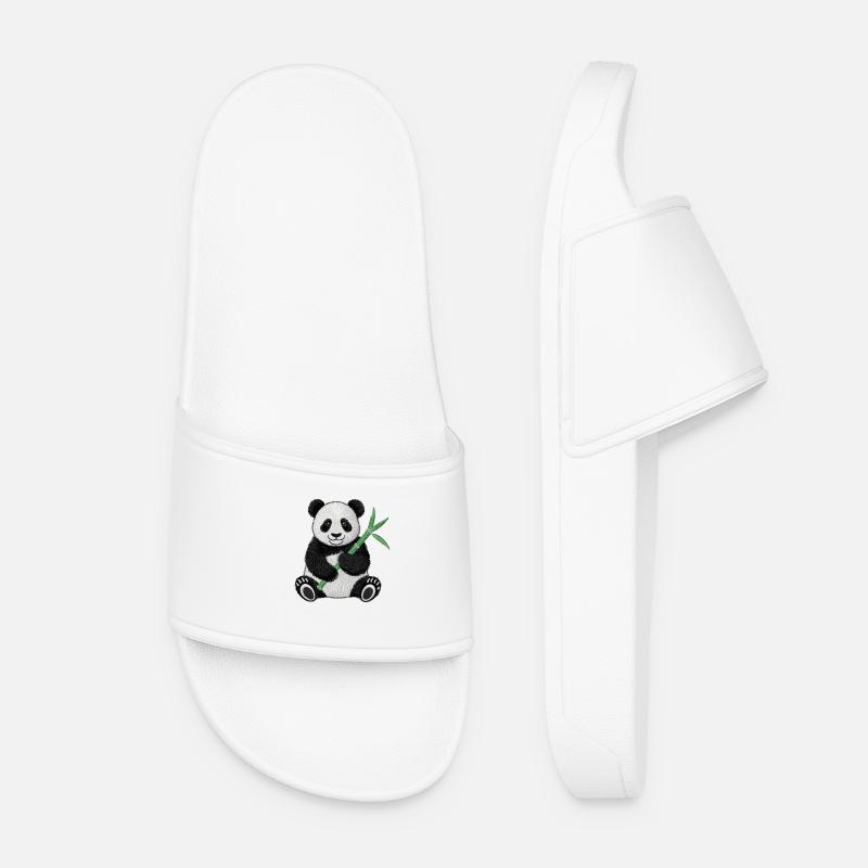 Bestickter Panda - Frauen Badelatschen - Weiß