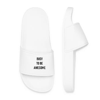Busy to be awesome - Women’s Pool Sliders - white - Front