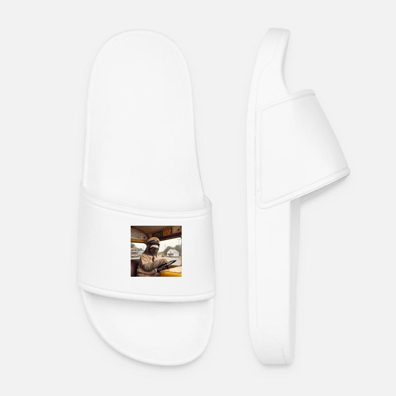 Sloth school bus tramp - Women’s Pool Sliders - white