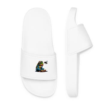 frog and fly 1 - Women’s Pool Sliders - white - Front