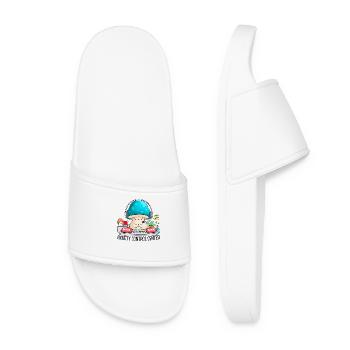 anxiety control center funny anxiety awereness - Women’s Pool Sliders - white - Front