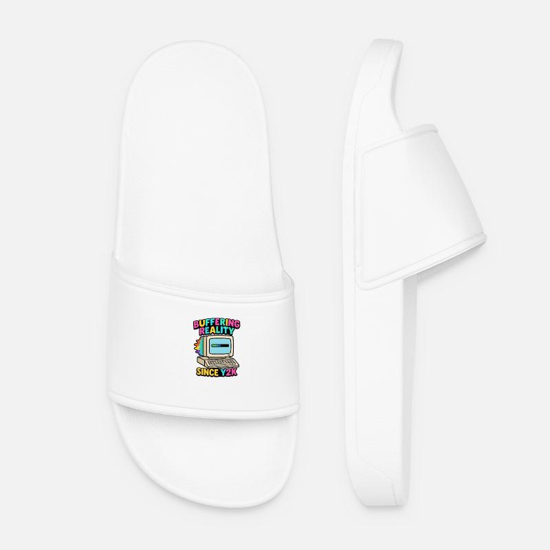 Buffering Since Y2K - Women’s Pool Sliders - white
