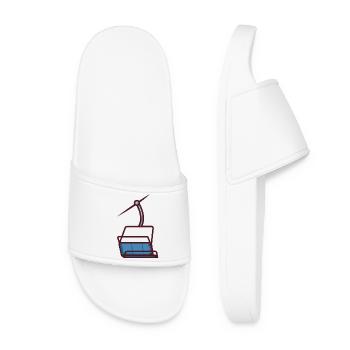 Abstract illustration of a cable car - Women’s Pool Sliders - white - Front