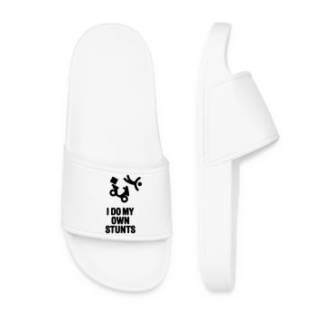 I do my own stunts pizza service pizza delivery scooter - Women’s Pool Sliders - white - Front