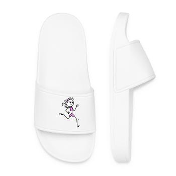 Je cours, coureuse avec nœud papillon - Claquettes Femme - blanc - Devant