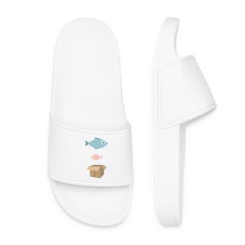 Gros poisson, petit poisson, boîte en carton - Claquettes Femme - blanc - Devant