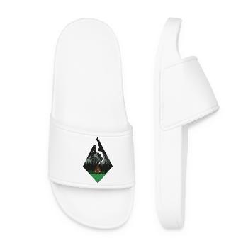 Cabin at the foot of the nocturnal mountains - Women’s Pool Sliders - white - Front