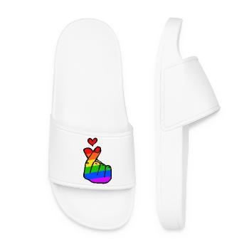 Regenbogen Herz Liebe Frieden Leidenschaft - Frauen Badelatschen - Weiß - Vorne