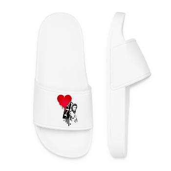 Street art with a lot of love - Sprayer with heart - Women’s Pool Sliders - white - Front