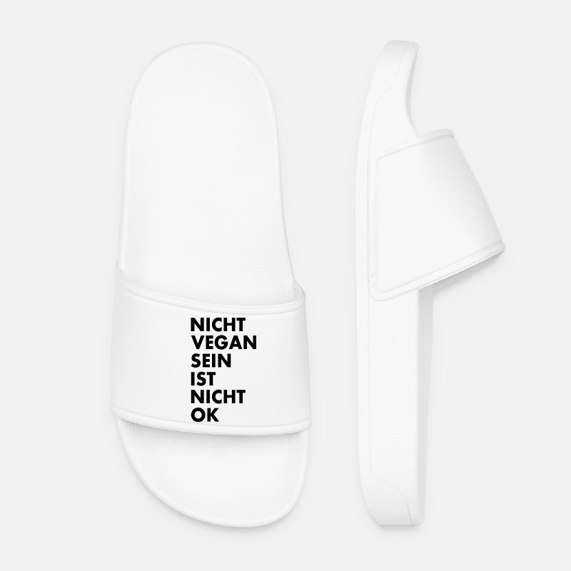nicht vegan sein ist nicht ok - Frauen Badelatschen - Weiß