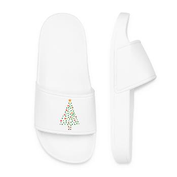 Weihnachtsbaum - Gepunktet - Frauen Badelatschen - Weiß - Vorne