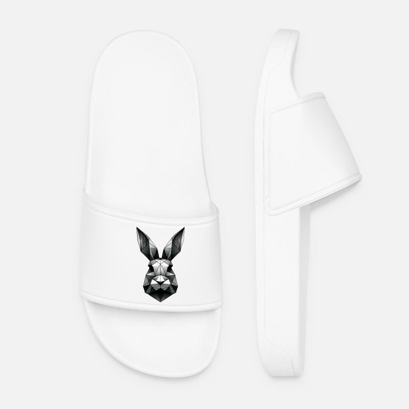 Conception géométrique de lapin polygone lapin - Claquettes Femme - blanc