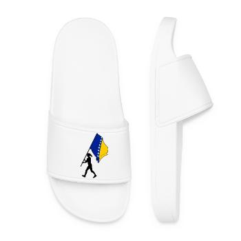 Drapeau Bosnie-Herzégovine femme marchant - Claquettes Femme - blanc - Devant