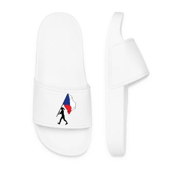 Drapeau République tchèque femme marchant - Claquettes Femme - blanc - Devant