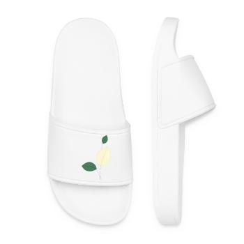 Minimalist leaf study nature - Women’s Pool Sliders - white - Front