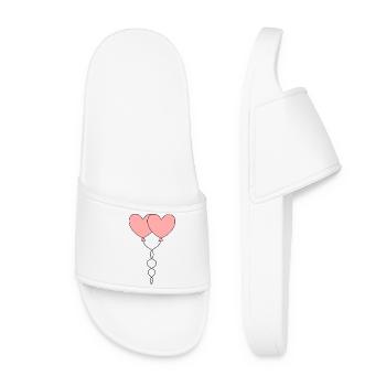 Cœur rose, cœur, cadeau rose rouge la Saint-Valentin - Claquettes Femme - blanc - Devant