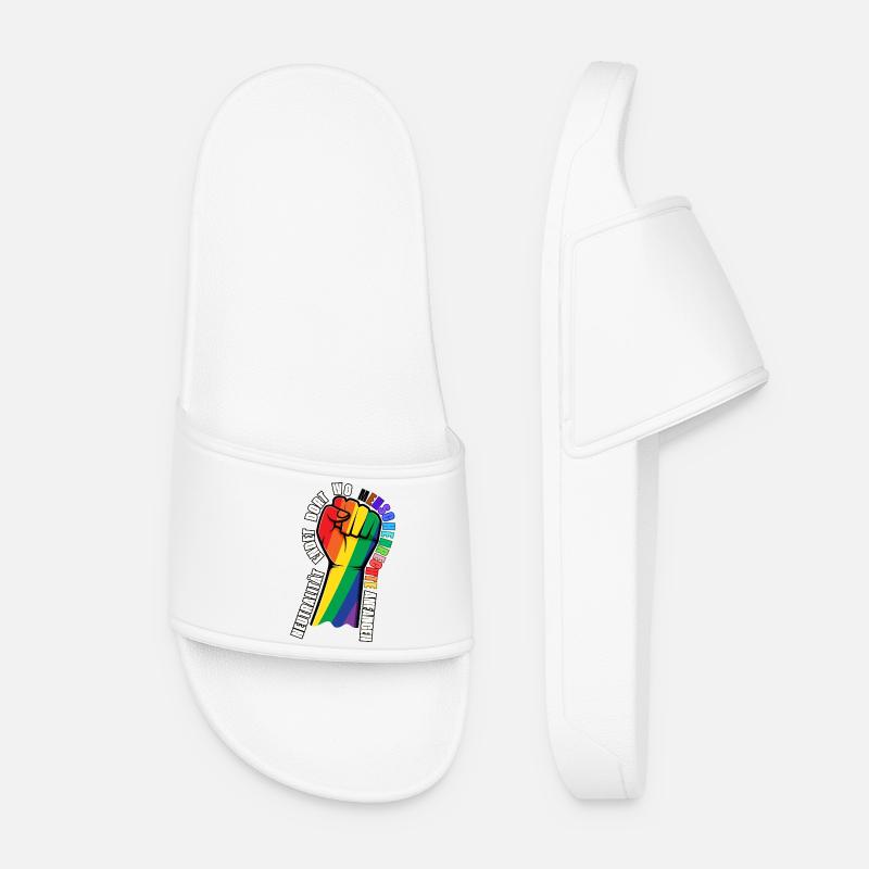 Statement Stickers Human Rights - Women’s Pool Sliders - white