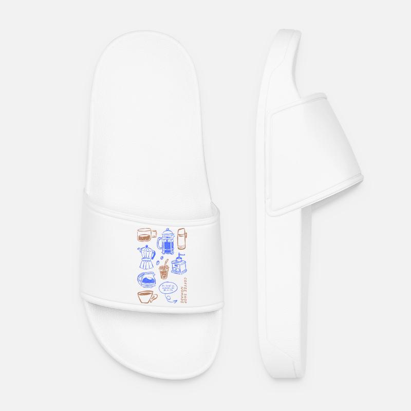 Coffee Shop Essentials - Women’s Pool Sliders - white
