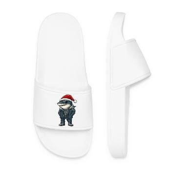 Shark Christmas Winter - Women’s Pool Sliders - white - Front