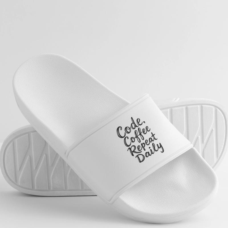 Code Sleep Debug Repeat Programmer Shirt Women’s Pool Sliders