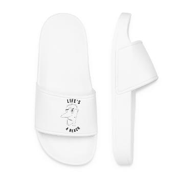 Life's a beach man - ironic - Women’s Pool Sliders - white - Front