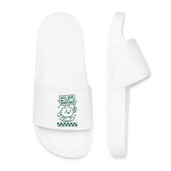 Wok for Dumplings | Dumplings Humor - Women’s Pool Sliders - white - Front