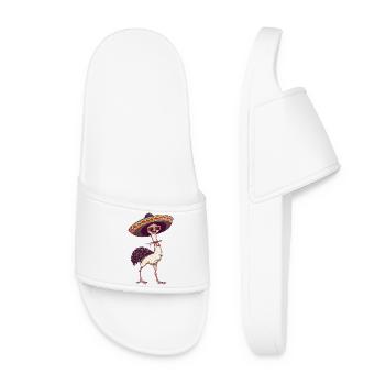 Ostrich Comic Funny Sombrero - Women’s Pool Sliders - white - Front