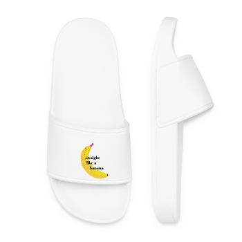 Straight Like A Banana' Humour and Wit with Fruit - Women’s Pool Sliders - white - Front