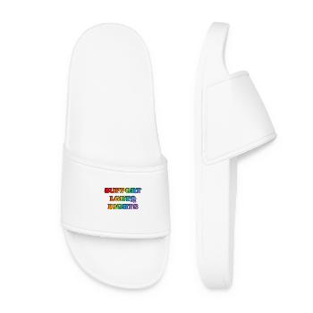 Soutenez les droits LGBT Drapeau arc-en-ciel - Claquettes Femme - blanc - Devant