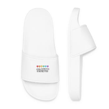 ALL RIGHTS DESERVED Rainbow Hearts LGBT PRIDE - Women’s Pool Sliders - white - Front