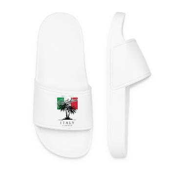 Portofino palmiers Italie drapeau voyage souvenir - Claquettes Femme - blanc - Devant