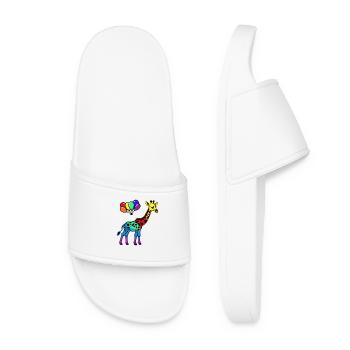 LGBT Gay Pride Girafe Arc-en-ciel Drapeau arc-en-ciel - Claquettes Femme - blanc - Devant