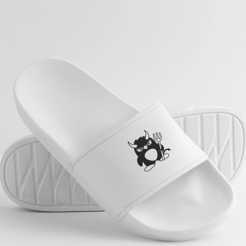 Penguin Devil Horns Trident Hell Evil Satan Women’s Pool Sliders
