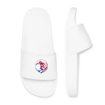 Snowboarding Silhouette Bunt - Frauen Badelatschen - Weiß - Vorne