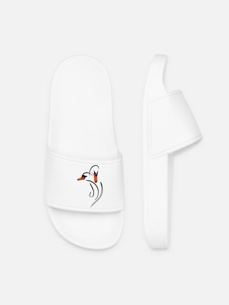 Duo de cygnes amoureux - Claquettes Femme - blanc