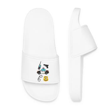 Police, police, cop, cop police car, officer - Women’s Pool Sliders - white - Front