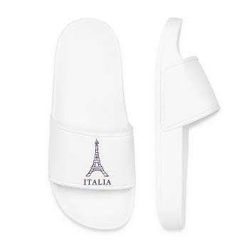 Italy Eiffel Tower design - Women’s Pool Sliders - white - Front