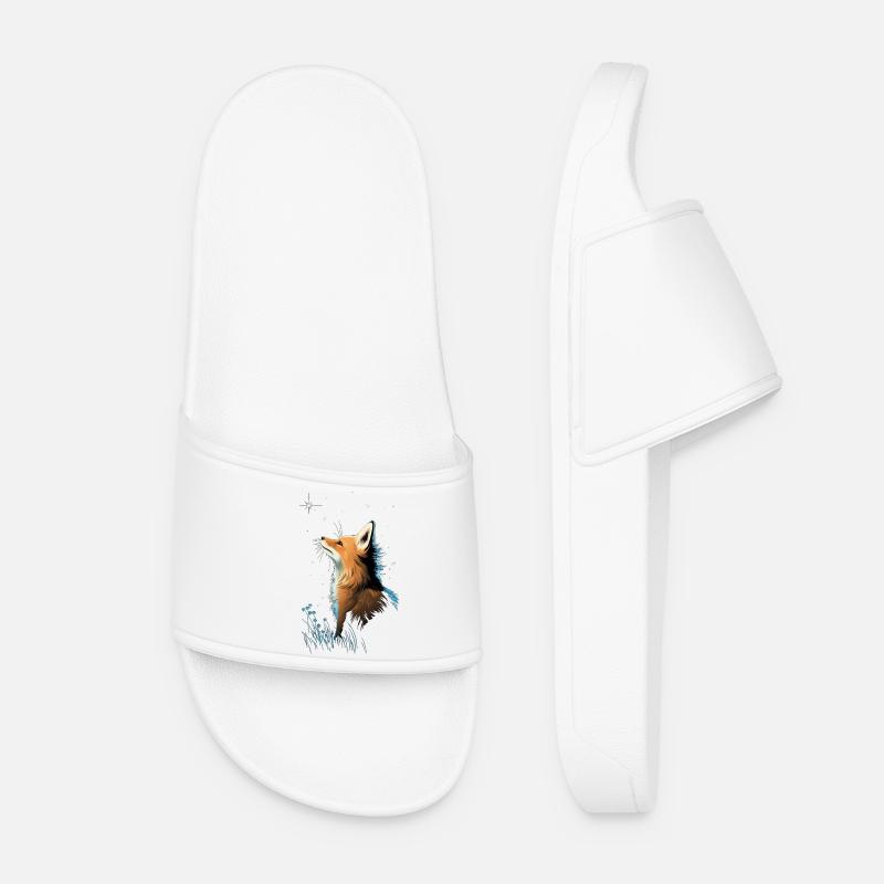 Fuchs mit Sternenhimmel - Frauen Badelatschen - Weiß