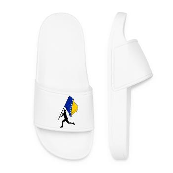 Drapeau Bosnie-Herzégovine homme courant - Claquettes Femme - blanc - Devant