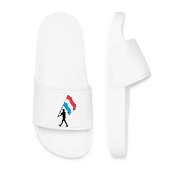 Drapeau Luxembourg homme marchant - Claquettes Femme - blanc - Devant