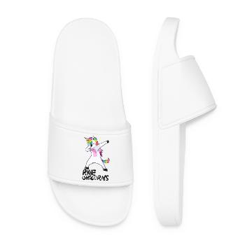Logo Rave Licornes Noir Texte - Claquettes Femme - blanc - Devant