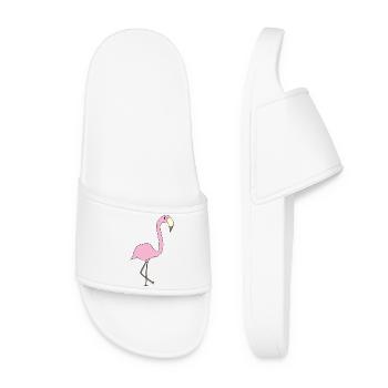 Rose flamant rose - Claquettes Femme - blanc - Devant