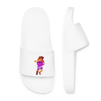 Leap through Neon Nebula - Women’s Pool Sliders - white - Front